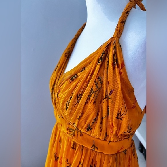 ANTHROPOLOGIE x GUAPA Pamela Tiered Halter Midi Dress Orange size 4 - Picture 7 of 16